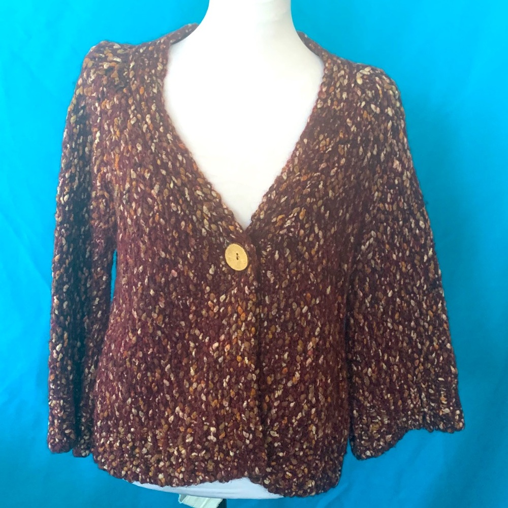❤️ Leo & Nicole One-Button Maroon Wine Cardigan size XL